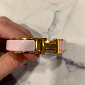 Authentic Hermes Clic H bracelet- Rose Delirium
